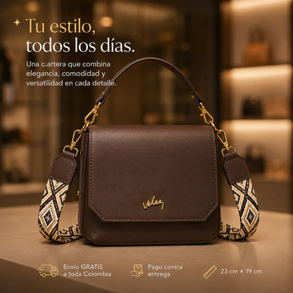 Bolso Carriel Vélez de Cuero Legítimo - Lanzamiento Exclusivo Con 80% de Descuento🎁